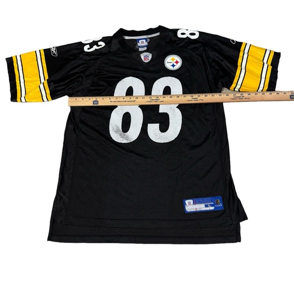 NFL Reebok Pittsburgh Steelers Jersey Mens Large Heath Miller #83 Vented Black - Picture 7 of 7